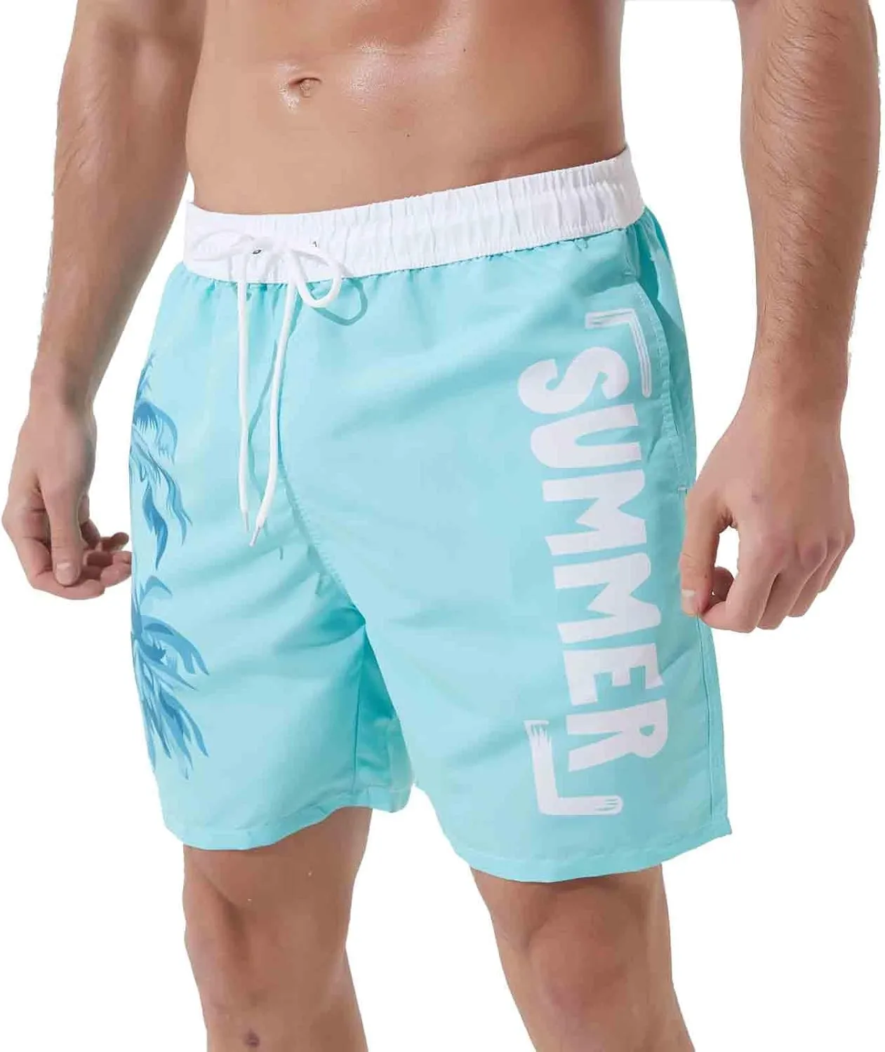 SUNDAY ROSE Mens Swim Trunks Quick Dry 5 inch Inseam Beach Shorts with Mesh Lining Bathing Suits for Men