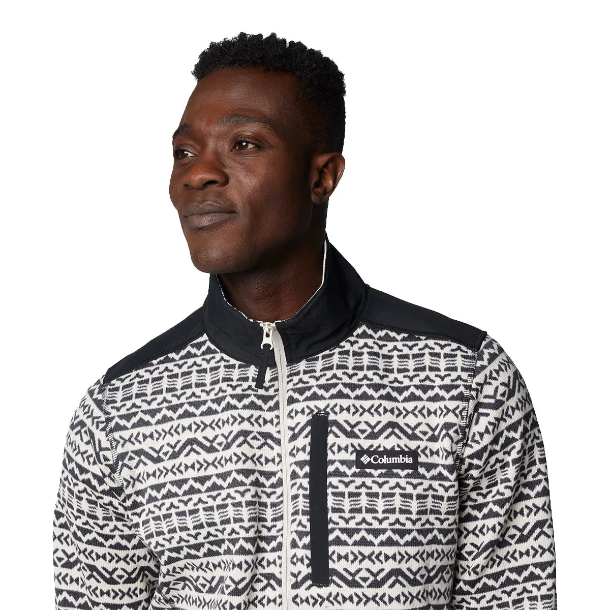 Sweater Weather™ Printed Half Zip - Dark Stone