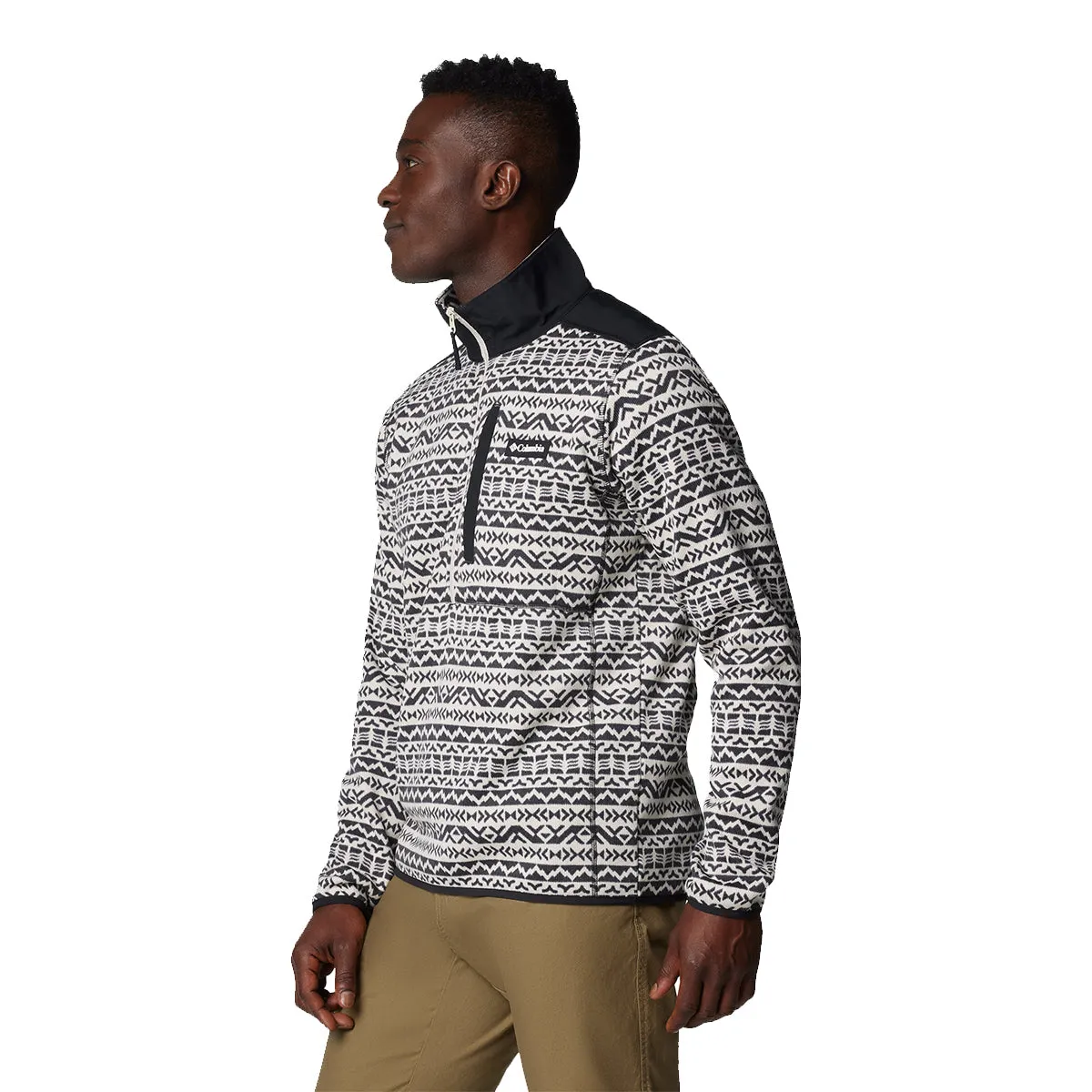 Sweater Weather™ Printed Half Zip - Dark Stone