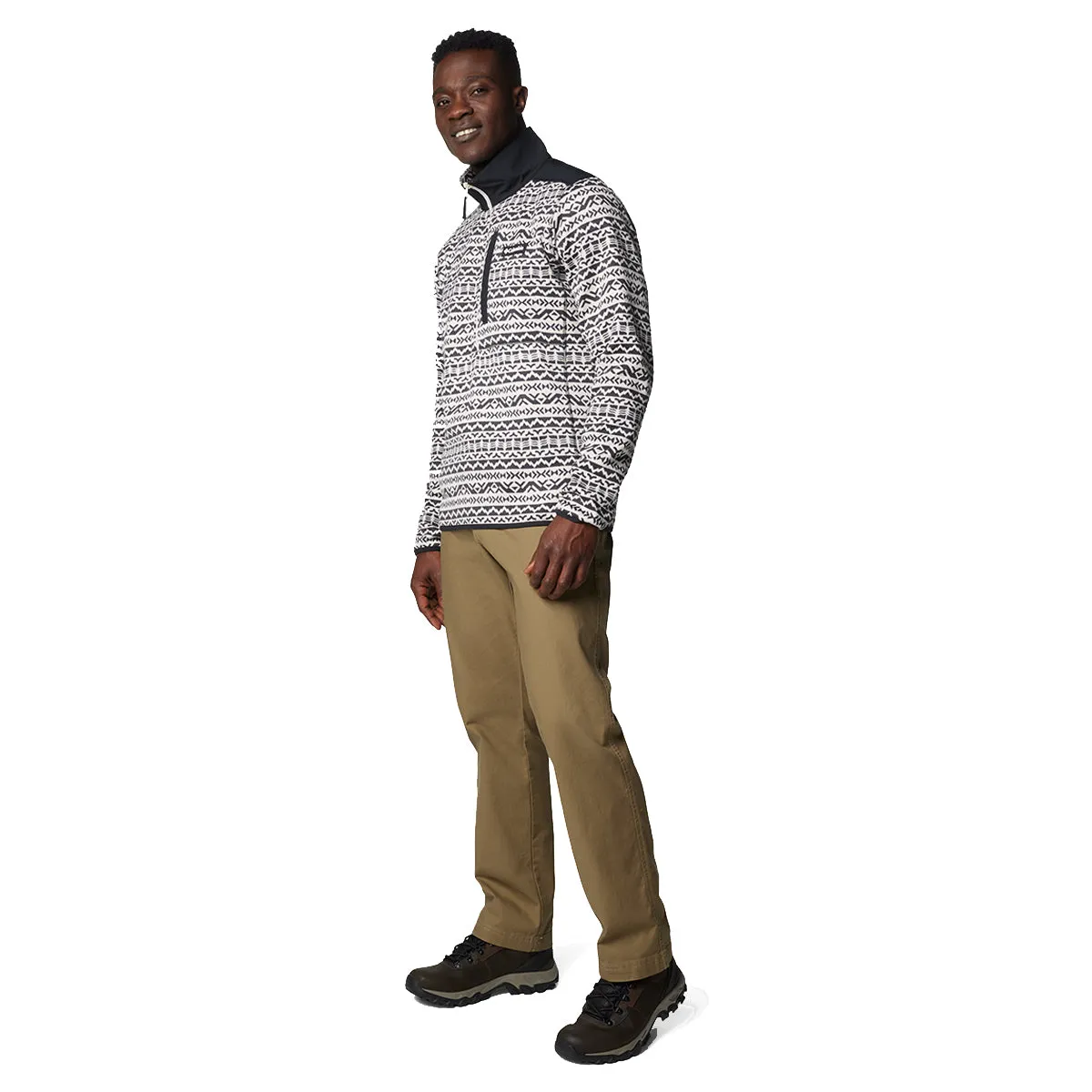 Sweater Weather™ Printed Half Zip - Dark Stone