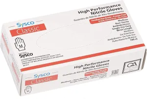 SYSCO(R) High Performance Nitrile Gloves 100 Count (Pack of 1) (Size Medium), Blue, (2306753)