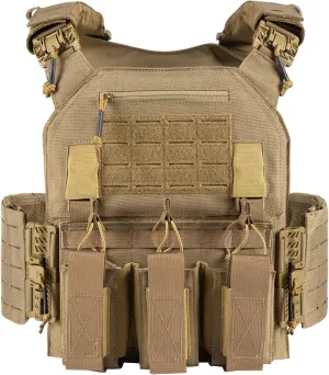 Tactical Vest, Quick Release Lightweight Airsoft Vest, Adjustable Weighted Vest for Outdoor Hunting Training