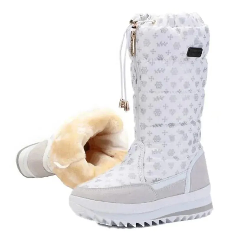 Thick Plush Waterproof High Snow Boots