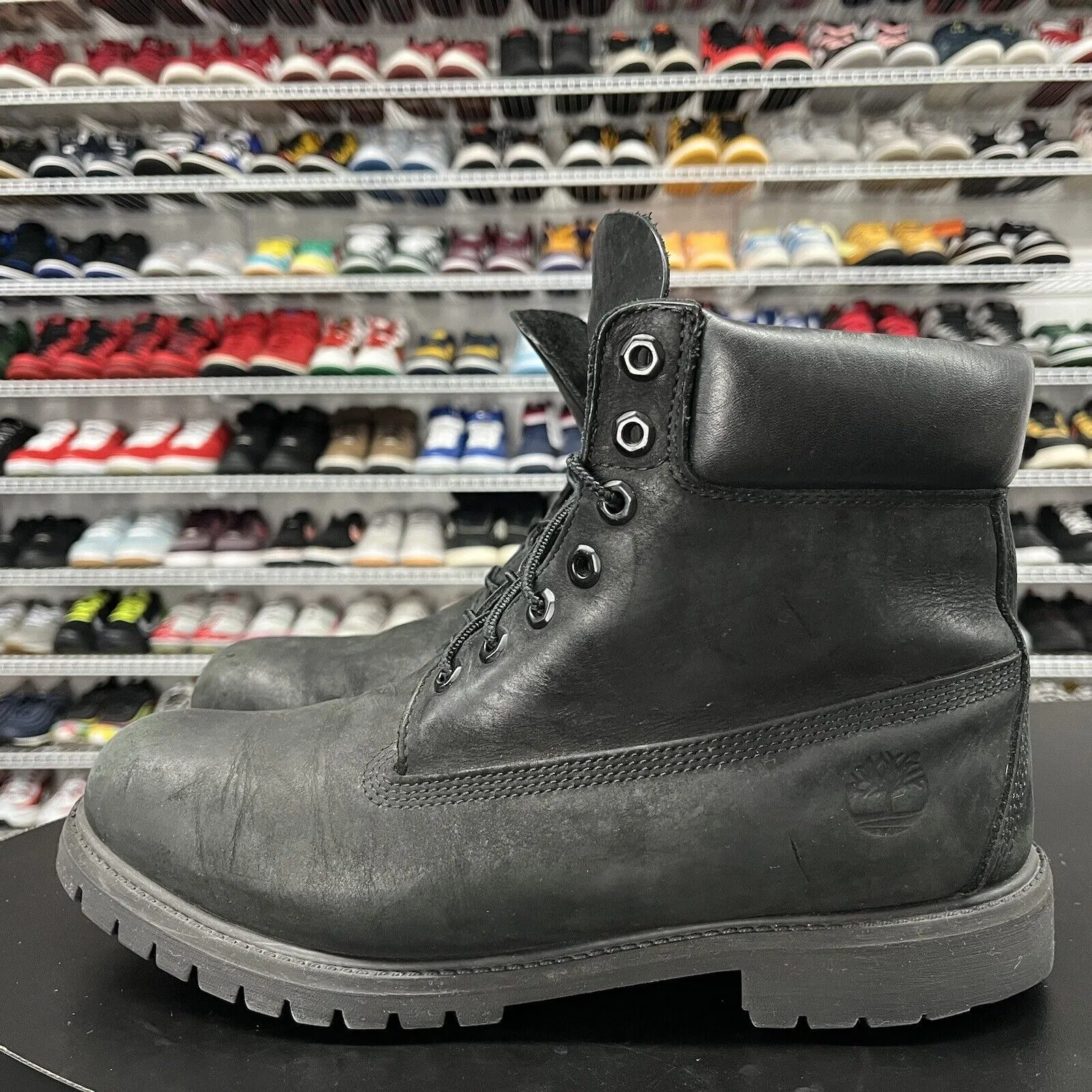 Timberland Men's 6 Inch Premium Waterproof Boots Black Nubuck Men's Size 11