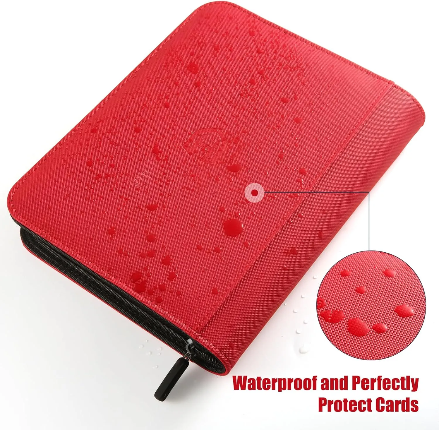 Trading Card Binder with Sleeves, Red, 288 Card Storage Capacity, Durable and Waterproof