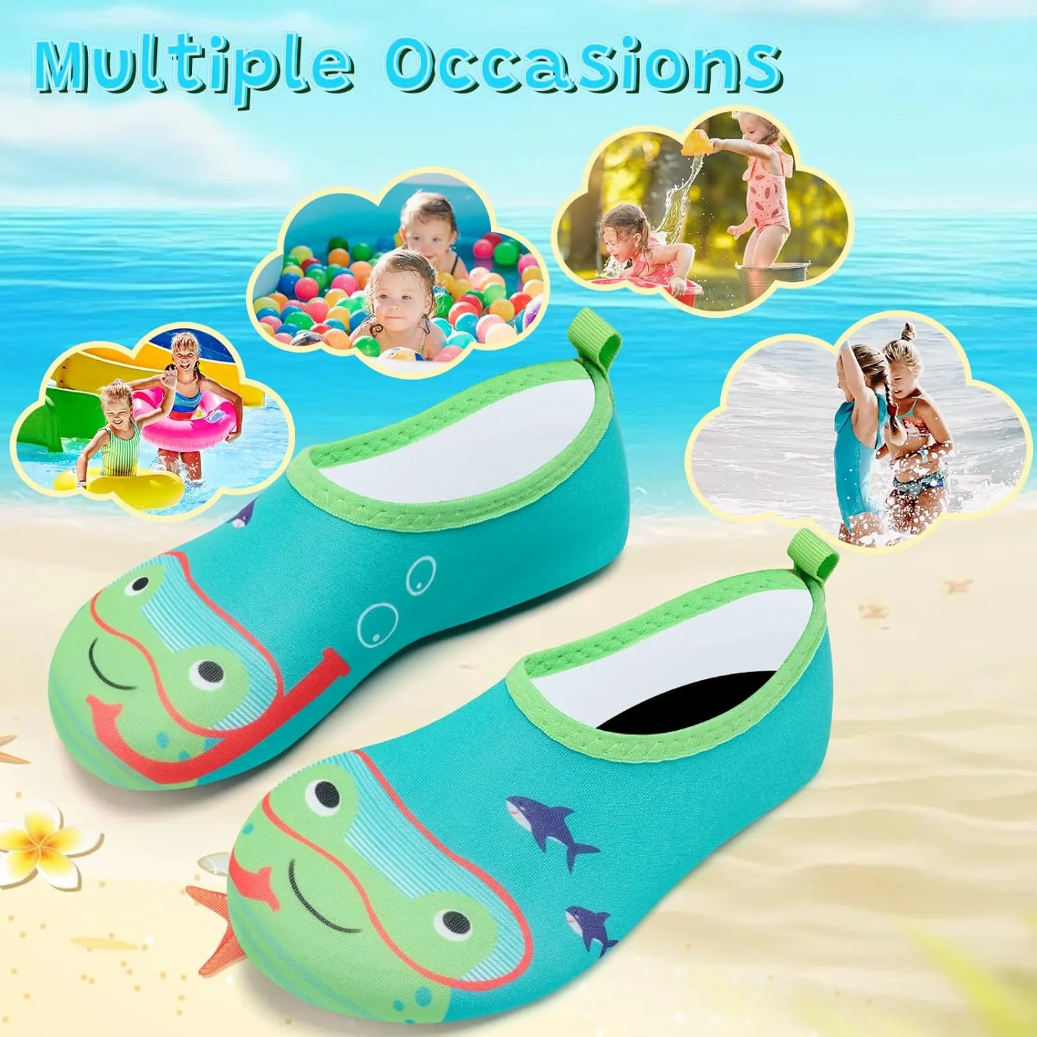 VIFUUR Kids Water Shoes Girls Boys Quick Dry Aqua Socks for Beach Swim Outdoor Sports