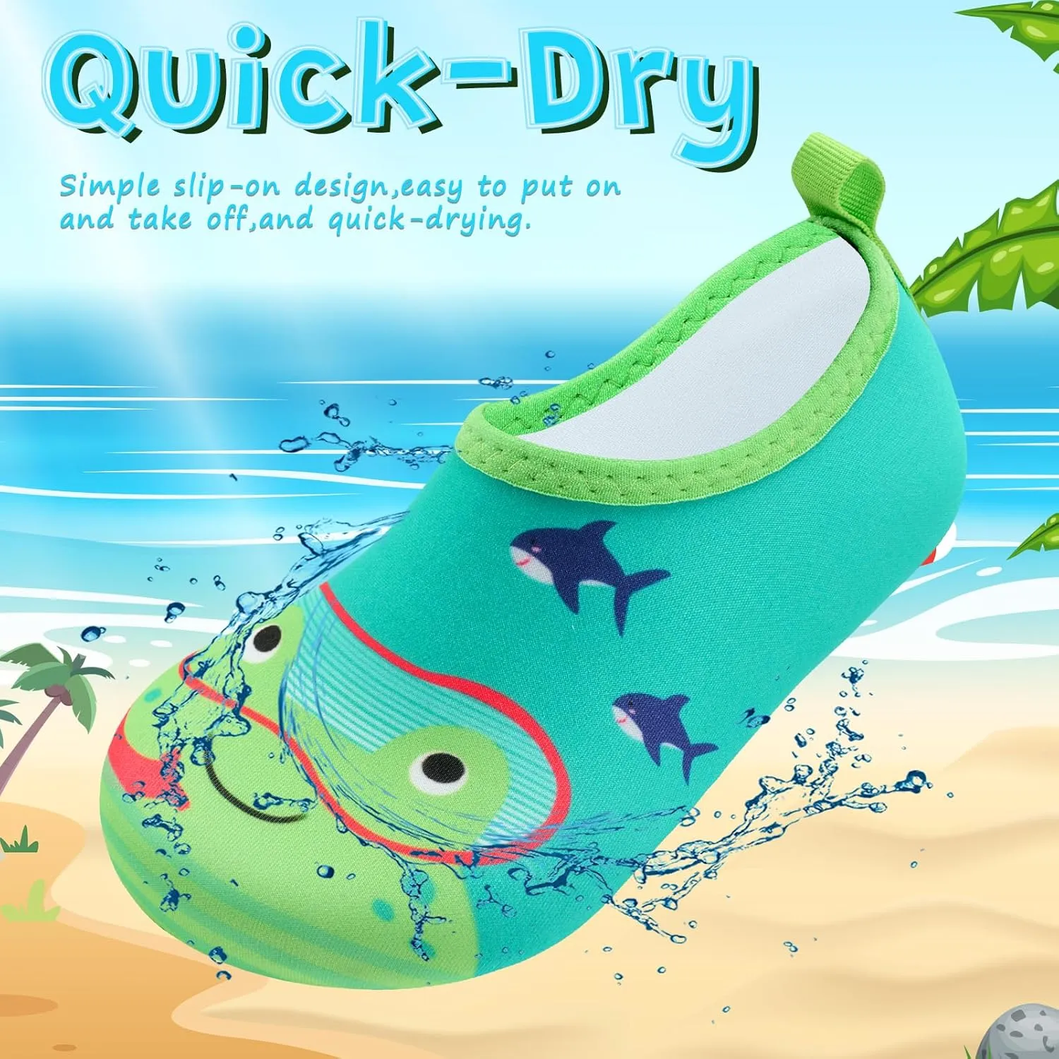 VIFUUR Kids Water Shoes Girls Boys Quick Dry Aqua Socks for Beach Swim Outdoor Sports