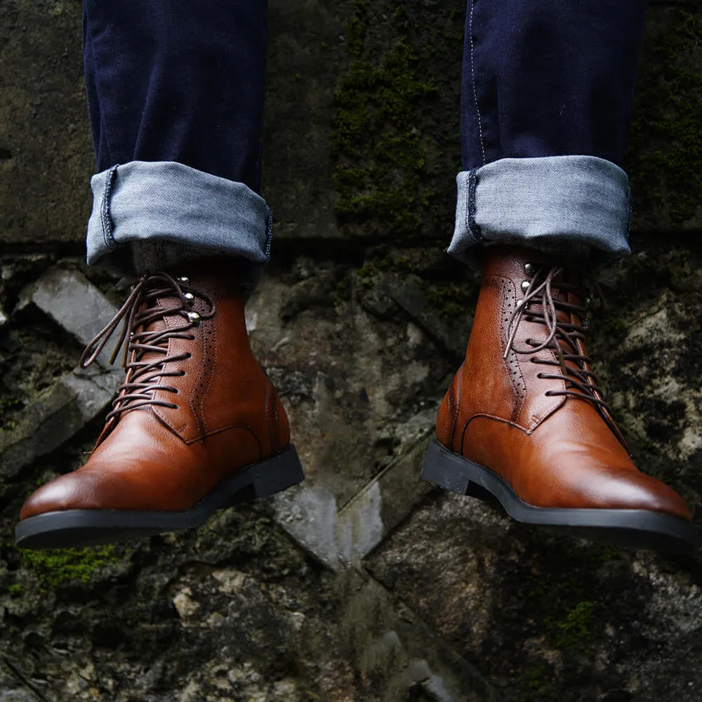 Vintage Martin Boots | Men's High-Cut Lace-up Rivet British Shoes