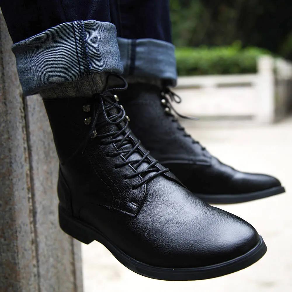 Vintage Martin Boots | Men's High-Cut Lace-up Rivet British Shoes