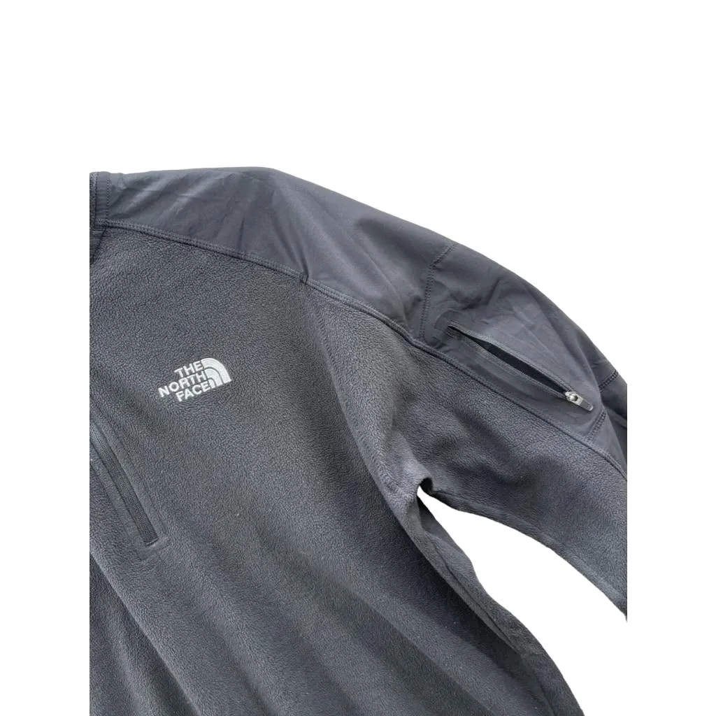 Vintage The North Face Men's Black 1/4 Zip Fleece Pullover