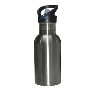 Water Bottles - Straw Top - STAINLESS STEEL - 500ml - Silver