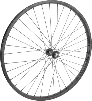 Wheel Master Front Bicycle Wheel 26", 36 Spoke, Steel Rim, Bolt-on Axle, Black